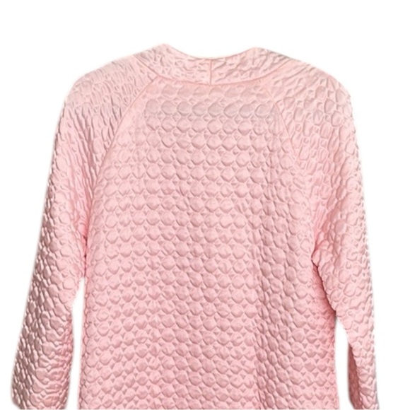 BARBIZON Vintage Quilted Pink Satin Long Robe Embroidered Zip Front Girly - Picture 8 of 16